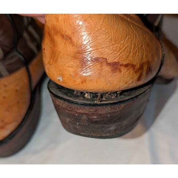 Vintage Bona Allen Cowboy Boots Ostrich Leather Western Size 8D main image 7